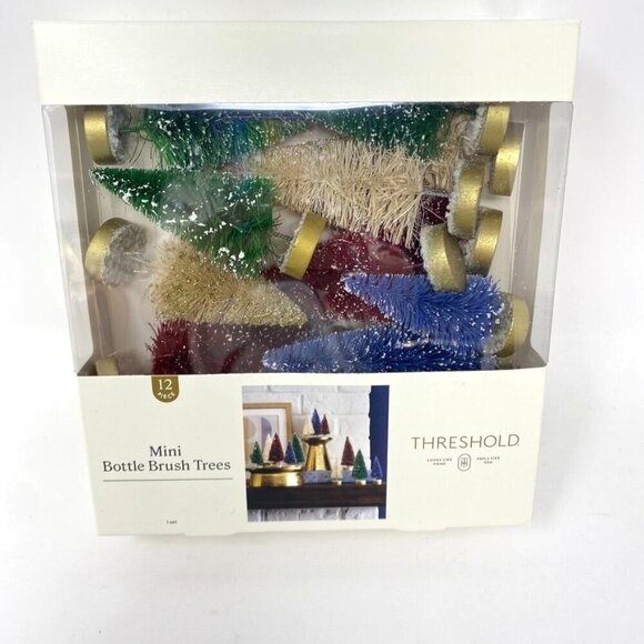 Target Threshold™ Christmas Set of 12 Mini Bottle Brush Trees Decor Multicolor - Picture 2 of 9